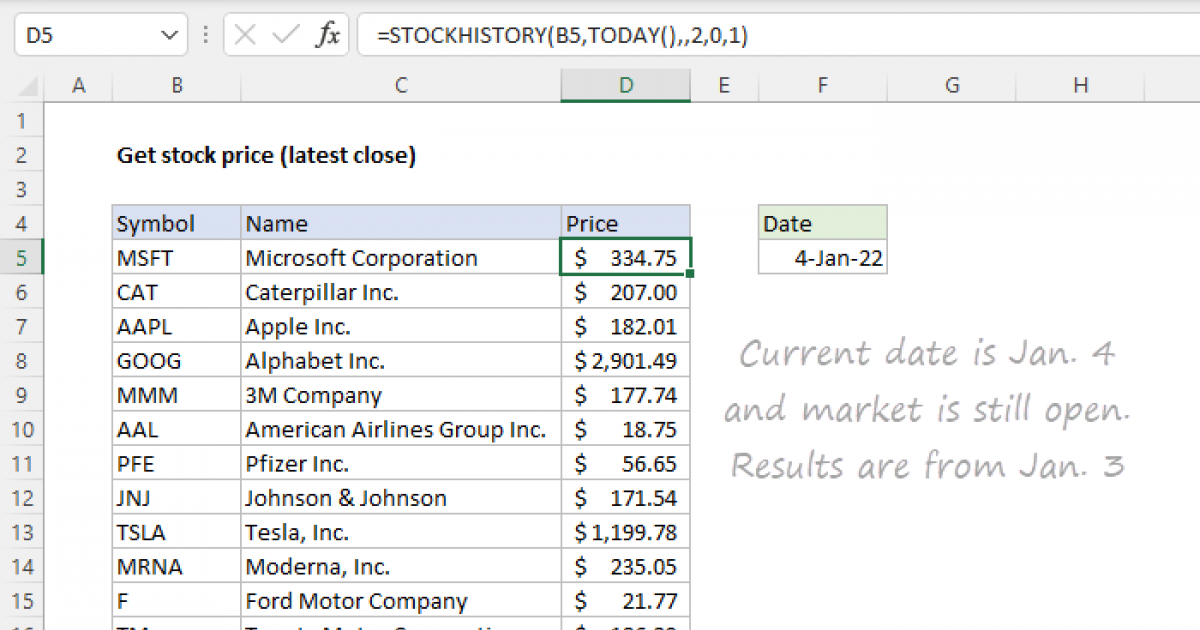 How To Use Excel For Stock Market